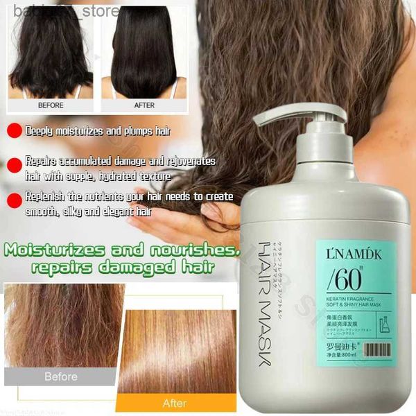 Shampoo Condicionador Máscara facial para cuidados com os cabelos com queratina nutre, repara profundamente, melhora os cabelos secos e cacheados, repara a condição dos cabelos danificados 800ml Q240316