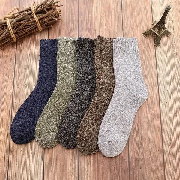 Männer Socken Warme Thermo Handtuch Baumwolle Größe 38-45 Männer Verdicken Wolle Winter Hohe Weihnachten Mann Für Qualität geschenk Halten 5