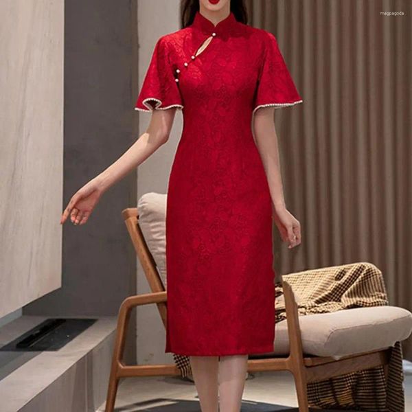 Этническая одежда 1pcs/много китайская леди Cheongsam Вышивая вышивка цветочной мандаринской воротнич