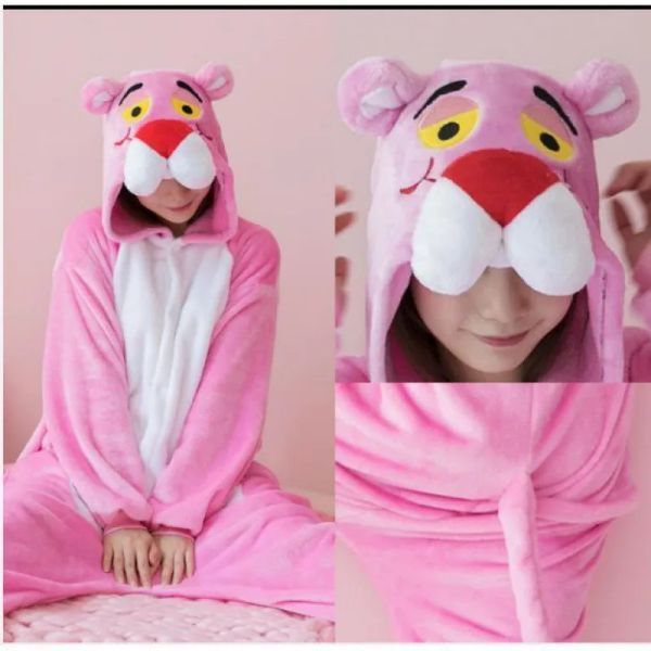 Abbigliamento da sonno unisex adulti animali da peluche da peluche un pezzo pamas rosa abbigliamento da sonno donna uomo cartone animato flanella unicorno costumi