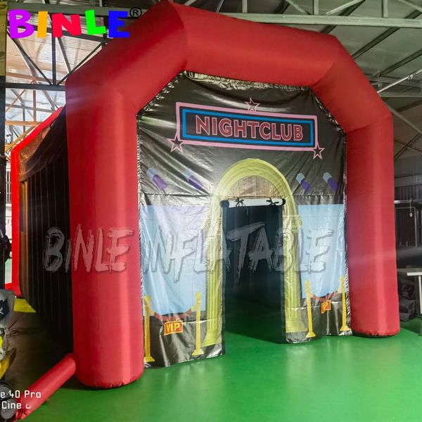 Tenda Nightclub gonfiabile rossa su misura 8x4.5x4mh (26x15x13.2ft) Air House Bar Aduls Night Club Pub per eventi per feste