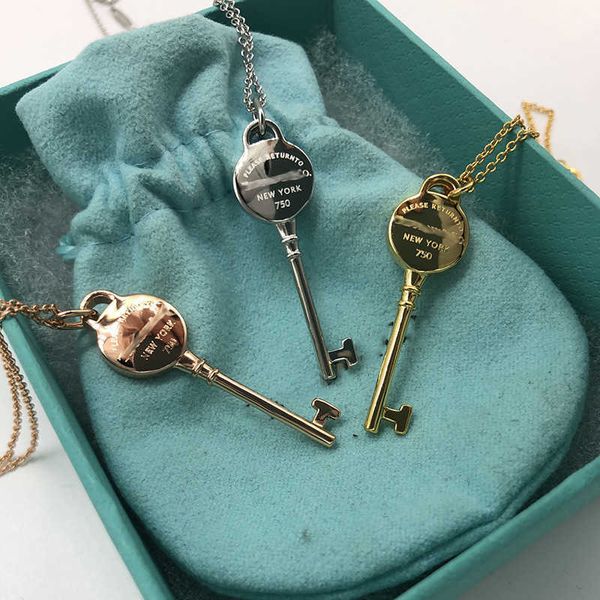 Дизайнерское ожерелье Tiffay and Co s925 с круглым брендовым ключом для женщин, летняя цепочка на ключицу, ниша, модный темперамент, дизайн, смысл