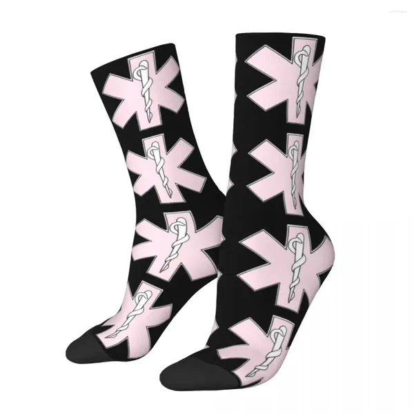 Herrensocken Happy Funny Female EMS Star Of Life Produkt Bequemes Vintage-Logo Hohe Qualität Frühling Herbst Winter