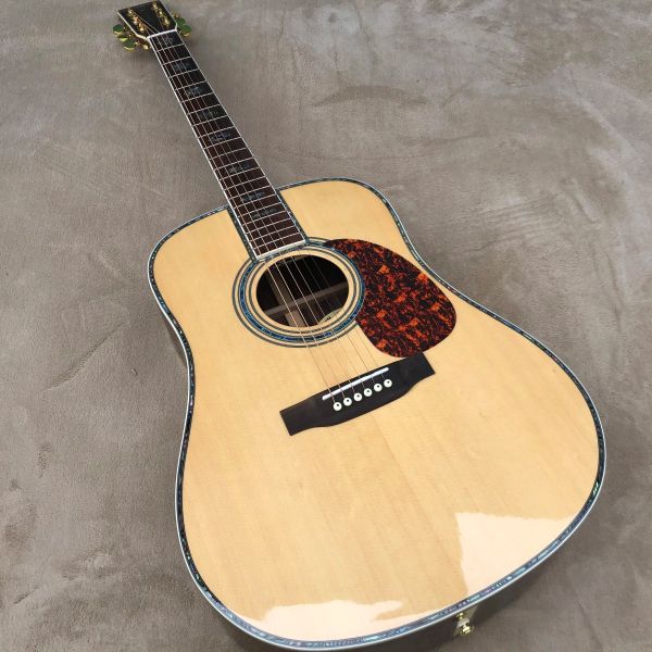 Gitar Sıcak Satış Akustik Gitar, 41 '' 45 D 20 FRETS EQ ile İnci Kakma, Üst Katı Ladin, Yanda Gül Ahşap, Ücretsiz Kargo