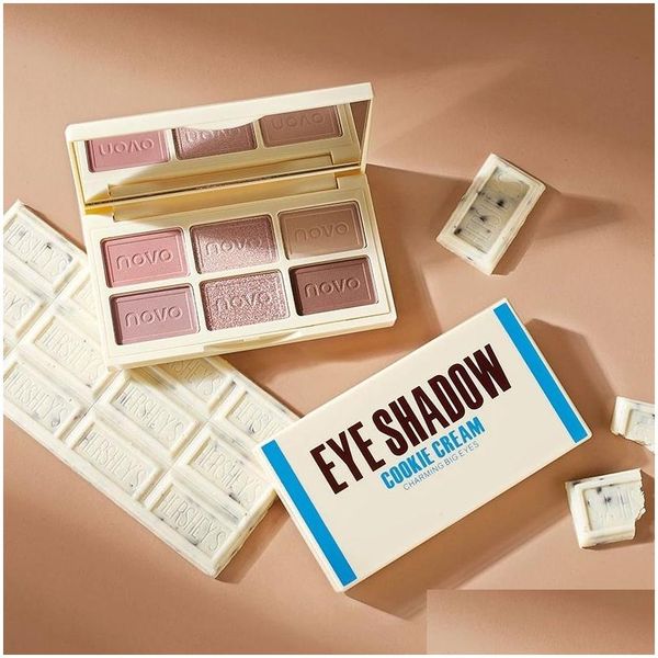 Ombretto N Chocolate Eyeshadow Palette 6 colori Silky Naked Eye Shadow Impermeabile Facile da indossare Shimmer Matte Coloris Makeup Palette Dhzje