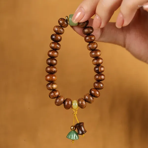 Strang Chinesischen Stil Retro Wind Blume Birne Holz Sandelholz Abakus Perlen Armband Holz Einfach Künstlerisch Und Ethnisch