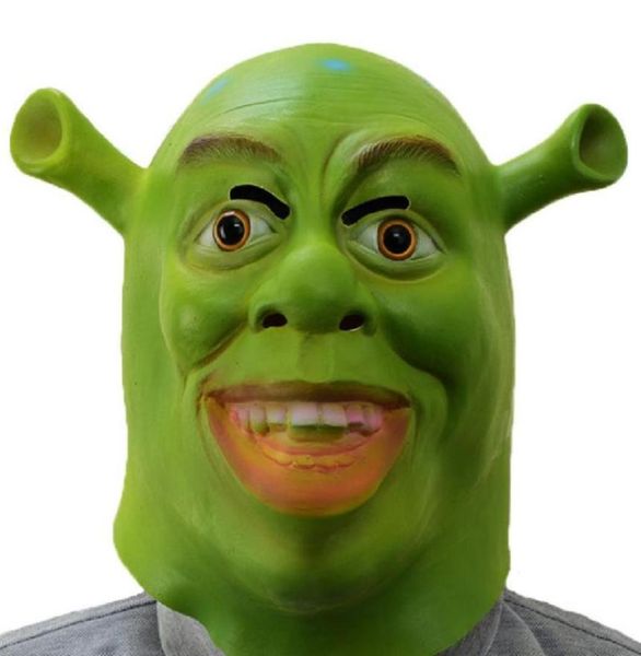 Máscaras de festa xmerry brinquedo filme papéis shrek cosplay máscara de halloween traje fantasia vestido adereços látex6081549