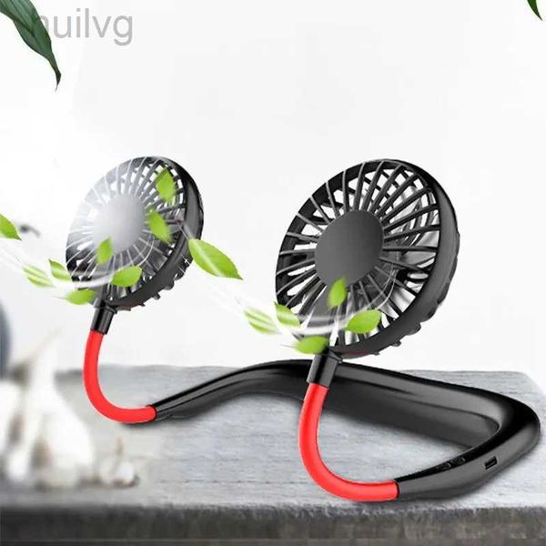 Fãs elétricos ventilador de verão pendurado pescoço pequeno recarregável usb mini carry on fanfor esportes ao ar livre 240316