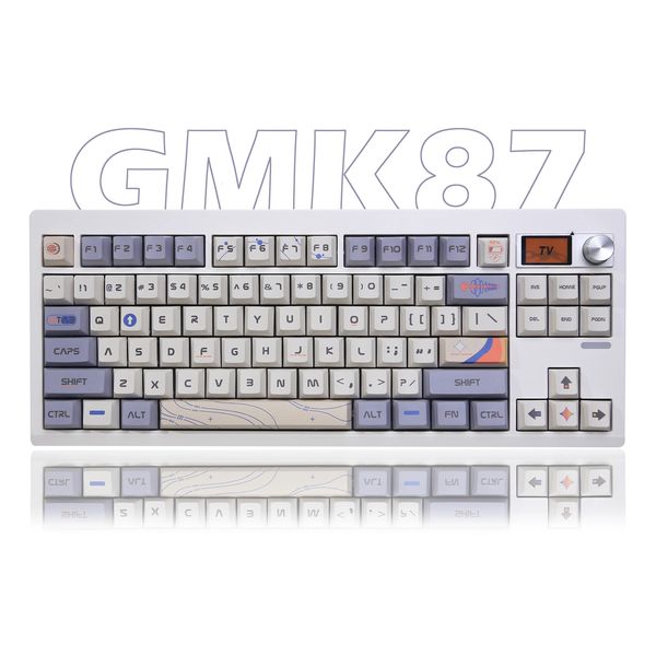 Gmk87-kit de teclado mecânico permutável, bluetooth 5.0, 2.4g, sem fio, rgb, retroiluminado, estrutura, suporte para via personalizado 240304