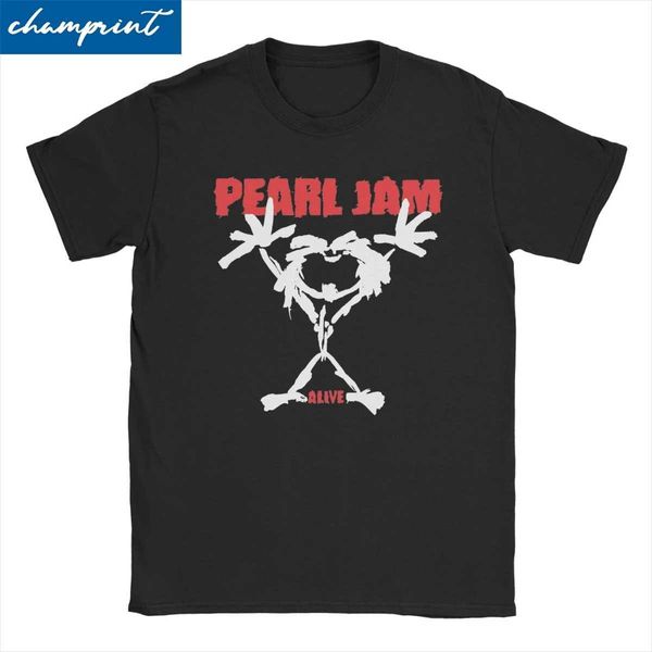 Herren Freizeithemden Herren Damen Cool A Pearls Jam T-Shirts Sic Band Heavy Metal Baumwollkleidung Kurzärmeliges T-Shirt mit Rundhalsausschnitt Geschenkidee T-ShirtC24315