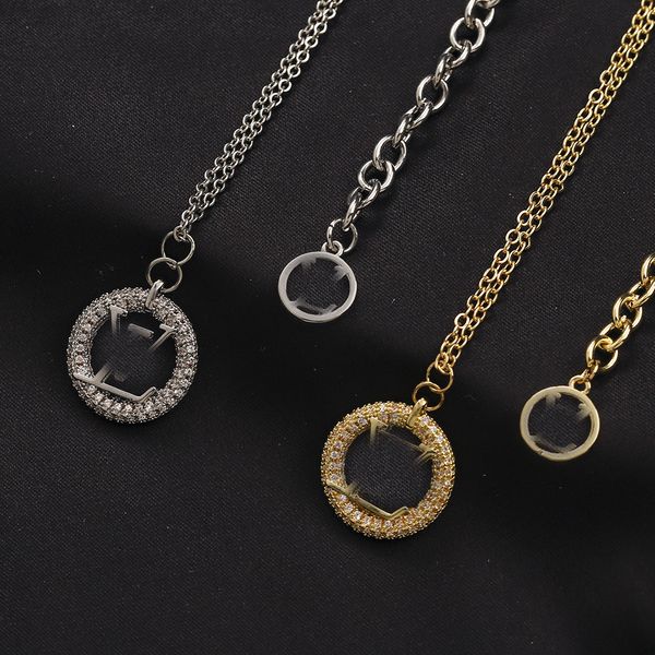 Joias de casamento elegantes: Colar com pingente chique de designer, pulseira de ouro feminina com estampa de letras, aço inoxidável banhado a ouro 18K, presente de amor perfeito