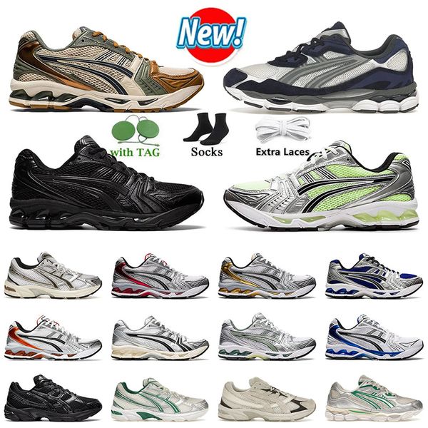 Gel Kayano 14 homens Mulheres Running Shoes Gel NYC Grafite Oyster Gray GT 2160 Creme Solar Power Oatmeal Silver Pure 1090 White Orange Mens Sneakers Sports Sports 36-45