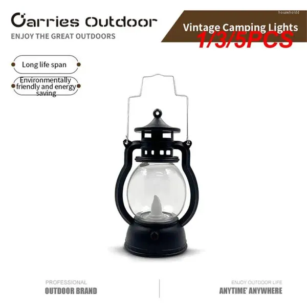 Portacandele 1/3/5PCS Lanterna di zucca della strega di Halloween Lampada portatile per decorazione del castello vintage a LED