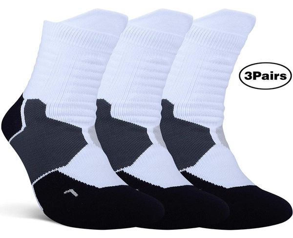 3 paia di calzini sportivi protettivi spessi con cuscino sportivo Elite per compressione da basket per ragazzi uomini donne7717601