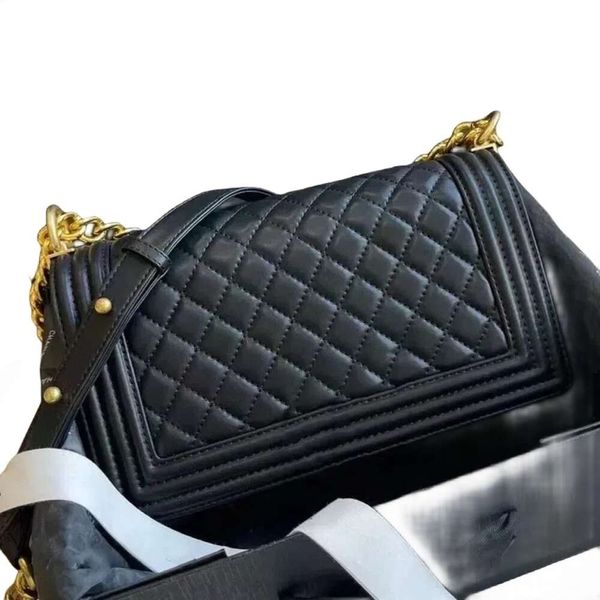 2024 Neuer Stil Klassische CC Designer Totes Mode Damen Handtasche Kaviar Gesteppt Matelasse Plaid Flap Chain Slant Umhängetaschen Le Boy Kalbsleder H