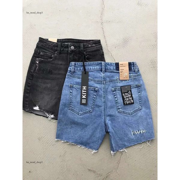 WOMENS KSUBI JEANS KITH Brand Brand Long Jean Denim Shorts Cicling Pant Short Story Skirt Girl Ksubi Jeans Side Grey Scesso di primavera estate Blackout Burnout Designer schiacciato