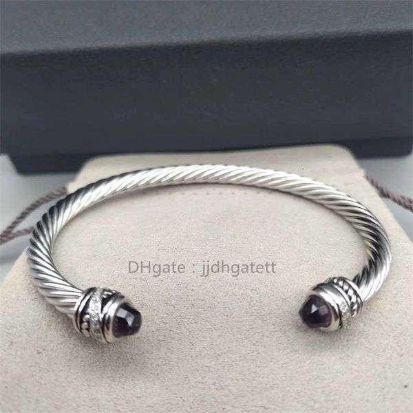 Bracciale regolabile in metallo stile Braccialetti di lusso Stile punk rock Uomo Donna Cinturino da polso Nodo Cavo Fune intrecciata Bracciale di design Coppia Gioielli regalo