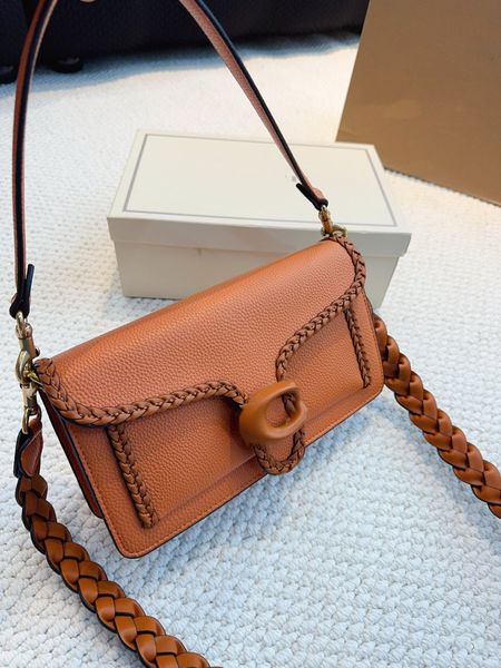 Designer-Handtasche für Damen, Fried Dough Twists, Schultergurt-Stil, Messenger-Tasche, modische Umhängetasche, klassische braune Messenger-Geldbörse