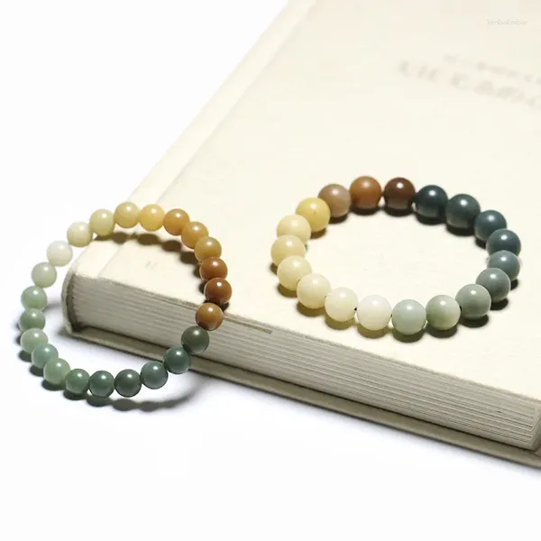 Strang Großhandel Bodhi Wurzel Armband Künstlerische Verwitterung Farbverlauf Regenbogen Perlen Holz Schmuck Männer Frauen China Stil