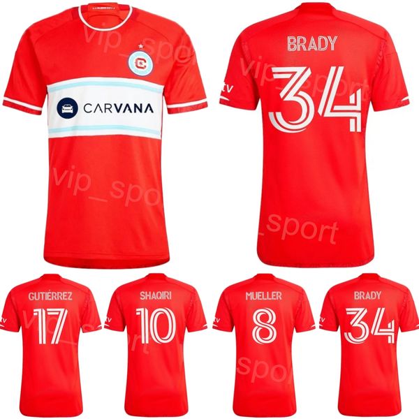 Chicago Soccer Jersey Fire 24-25 Homens GUTIERREZ HERBERS SHAQIRI BRADY HAILE-SELASSIE ACOSTA KOUTSIAS CUYPERS PINEDA CZICHOS MUELLER GIMENEZ Kits de camisa de futebol