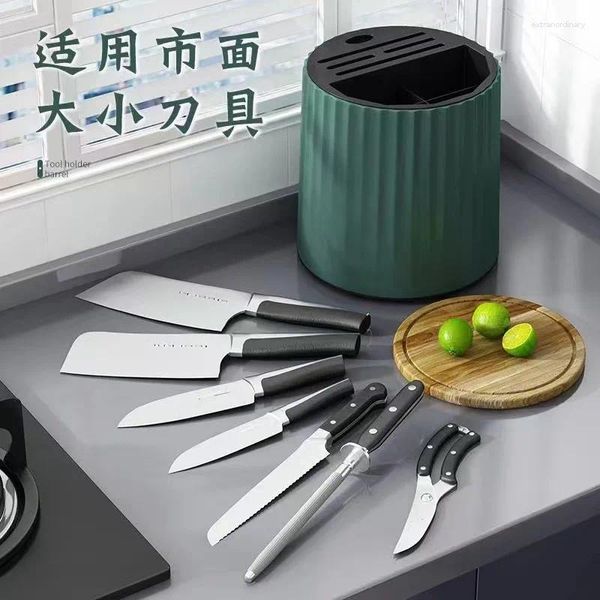 Armazenamento de cozinha rotativo faca rack talheres dreno organizador multifuncional colher garfo pauzinho titular caixa doméstica