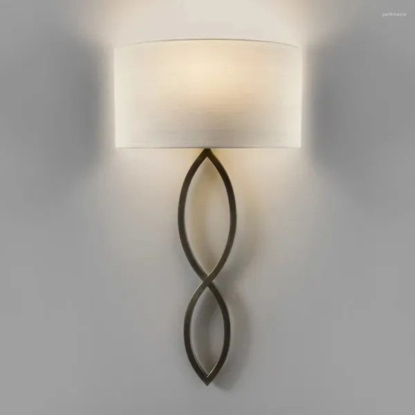 Lampade da parete Cerchio Luce in tessuto LED Soggiorno Sfondo Camera da letto Sala da pranzo Arte creativa in ferro