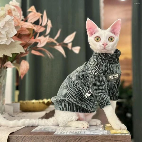 Costumi per gatti Abbigliamento autunnale in velluto Abbigliamento senza peli Sfinge Abbigliamento invernale per animali domestici Devon Rex Sphynx