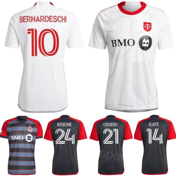 Toronto FC Futebol Jersey 24-25 Homens 28 PETRETTA 21 OSORIO 10 BERNARDESCHI 29 KERR 24 INSIGNE 23 SERVANIA 1 JOHNSON 47 THOMPSON 9 AKINOLA 25 OWUSU Camisa de Futebol Kits