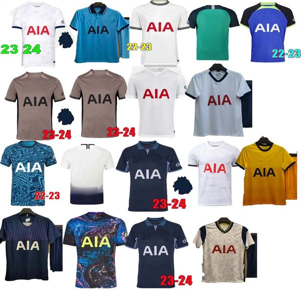 18 19 20 21 22 23 24 KANE SON MADDISON Camisas de futebol Spurs Hojbjerg colorido Away 2023 2024 Lucas Dele Terceiro 3º Tottenham Football Kit Camisa Bryan Roxo Tops