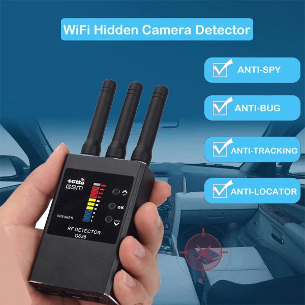 Detector G638 Anti Spy Wireless RF Detector GSM Tracker GPS Tracker Camera nascosta Dispositivo di interruzione della versione professionale militare G738