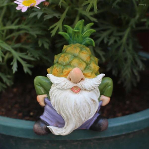 Decorazioni da giardino Gnomo ananas Decorazioni da tavolo Gnomi da esterno Figurine Decorazione Decori Accessorio Statua