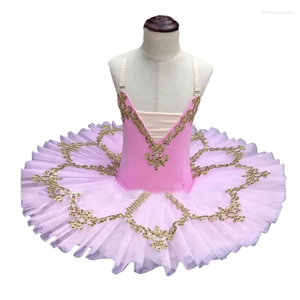 Stage Wear 2024 Songyuexia Crianças Swan Lake Dança Tutu Dancer Infantil Meninas Lantejoulas Ballet Saia Profissional 3 Cores