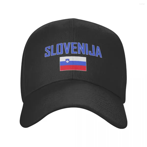 Bola bonés Eslovénia Nome do país com bandeira sol boné de beisebol respirável ajustável homens mulheres chapéu ao ar livre para presente