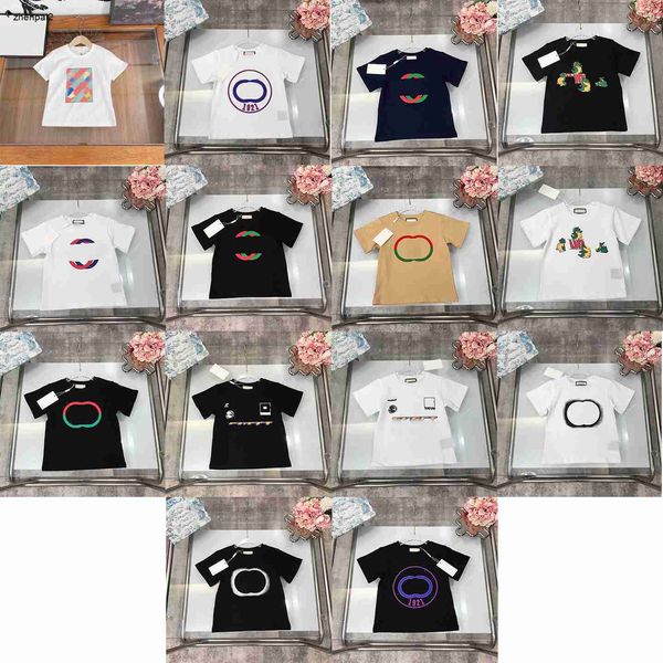 Lüks Bebek Tshirt Çoklu Stil Boys T-Shirt Boyut 100-160 cm Tasarımcı Çocuk Giysileri Logo Baskı Kızlar Kısa Kollu Tees 24Mar