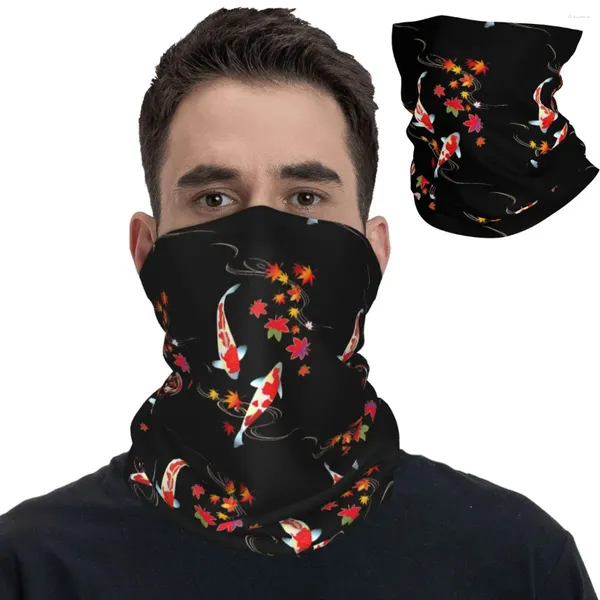 Schals, japanischer Koi-Fisch, Bandana, Halstuch, bedruckt, Herbstblätter, Sturmhauben, Gesichtsmaske, Schal, Kopfbedeckung, Angeln, für Männer, Frauen, Erwachsene