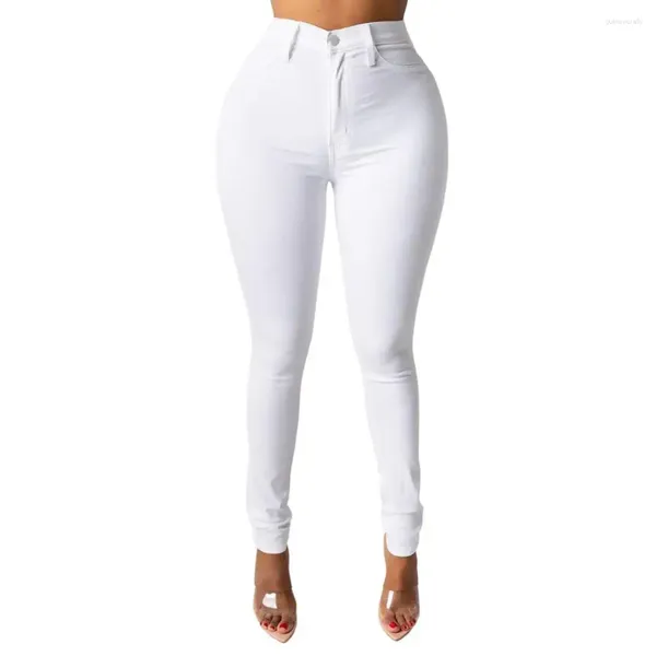 Jeans da donna Pantaloni da donna elasticizzati alti Vita alla moda skinny con tasche con cerniera Matita di jeans elegante per streetwear