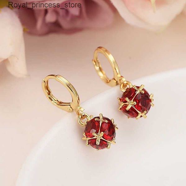 Jóias de casamento Queen Rainha New Red Color Zircon Conjuntos de jóias de casamento com 9K de colares de ouro amarelo fino Preenchimento de ouro