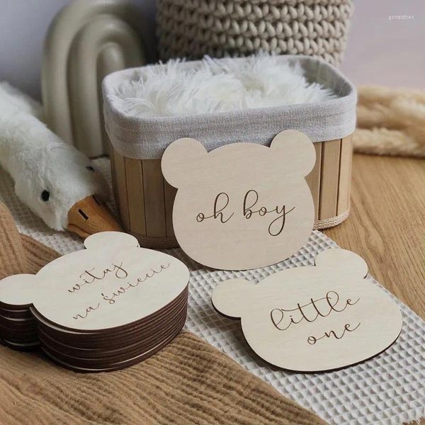 Dekorative Figuren INS Nordic Holz Bär Wand Ornamente Kinderzimmer Dekoration Holz Handwerk Geschenke Brief Mädchen Junge Baby Dusche Party decor PO