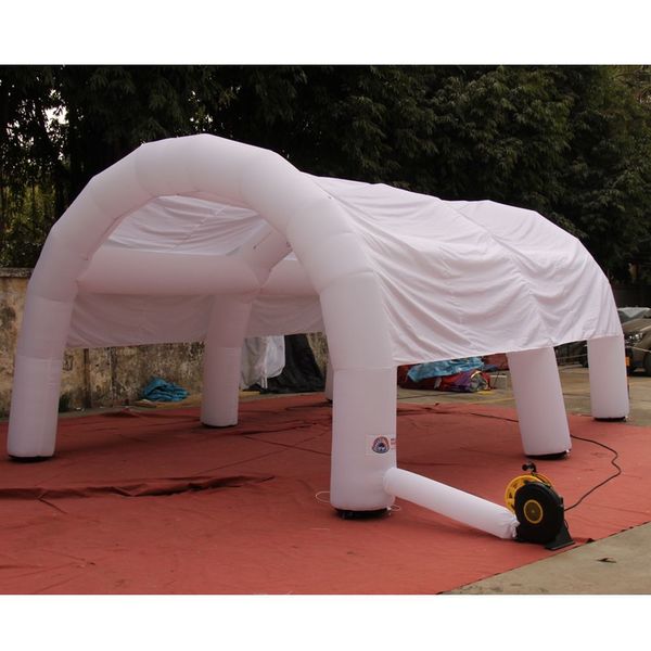 Tenda gonfiabile gonfiabile mobile su misura da 8mLx5mWx4mH (26x16x13ft) con tettoia per tende ad arco a cupola impermeabile con luce a LED per feste o eventi all'aperto