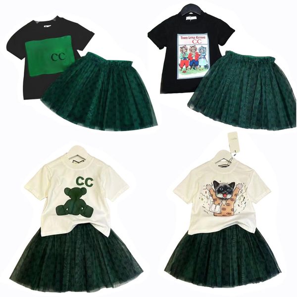 Baby Designer Kleid Kinder Mädchen Kleider Kinder Kurzarm Prinzessin Kleid Gaze Kurzer Rock Freizeitkleidung