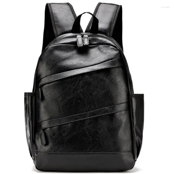 Schultaschen DOME College Wind Einfacher vielseitiger Rucksack Pu-Leder Herren Reise Mode Lässig