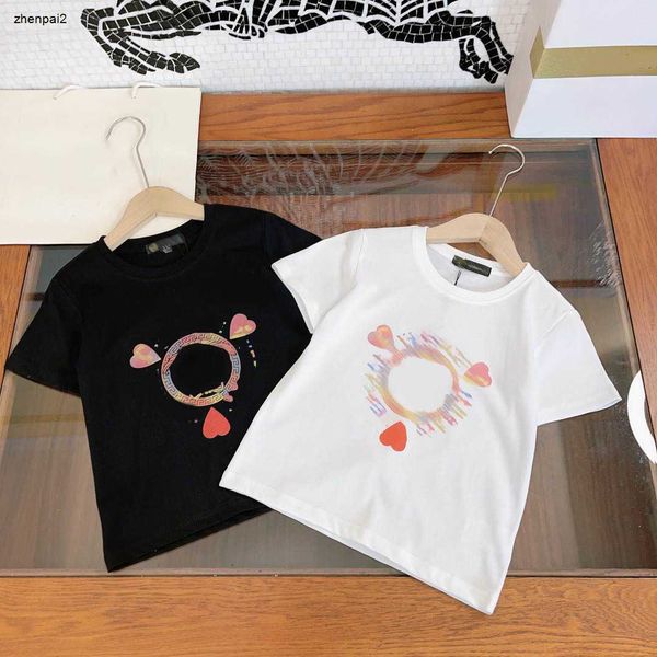 Meninos de luxo camiseta arco-íris padrão impressão camiseta tamanho 100-160 cm designer crianças roupas de alta qualidade meninas manga curta tees 24mar