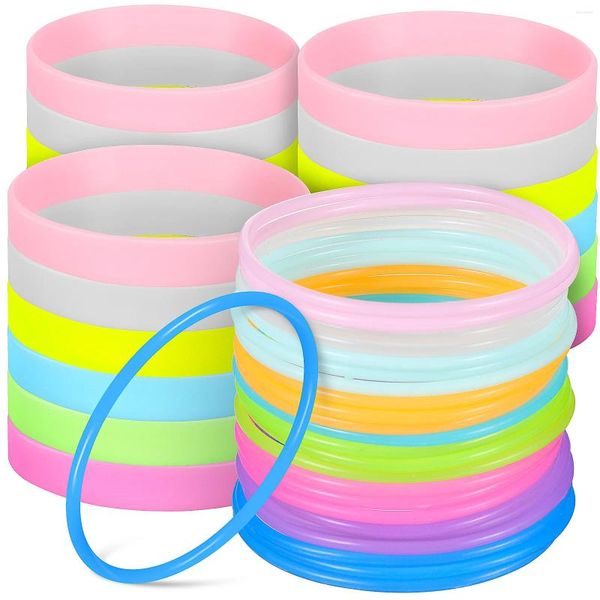 Braccialetti con ciondoli 48 pezzi Braccialetti che si illuminano al buio Braccialetti luminosi Nastri per capelli in silicone