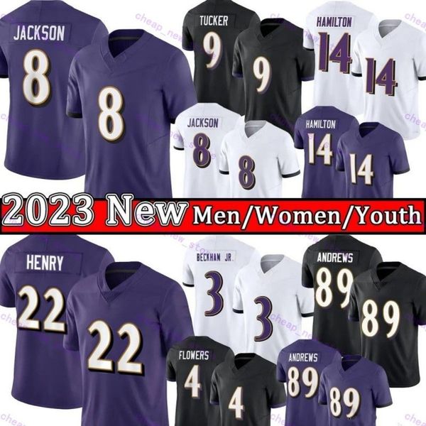 Roquan Smith Odell Beckham Jr Lamar Jackson Camisas de futebol Zay Flowers Rashod Justin Tucker Marlon Humphrey JK Dobbins Mark Andrews Kyle Hamilton Patrick Queen