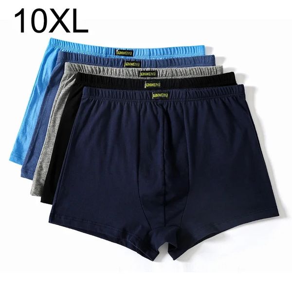 taglie forti 5XL 6XL 7XL 8XL Intimo maschile ampio in cotone boxer a vita alta cinture traspiranti grasse Grandi cantieri intimo uomo 240309