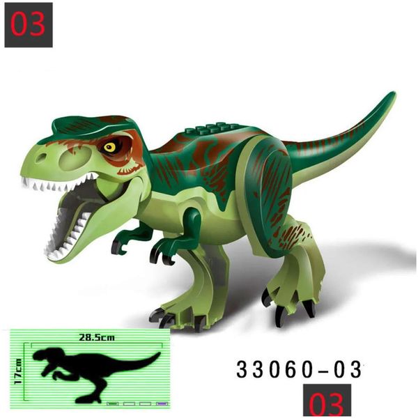 Blöcke Neue Verriegelungsblöcke Jurassic Dinosaurier Welt Tyrannosaurus Rex Wyvern Velociraptor Gebäude Dinosaurier Spielzeug Kinder Jungen Drop Del Dhand