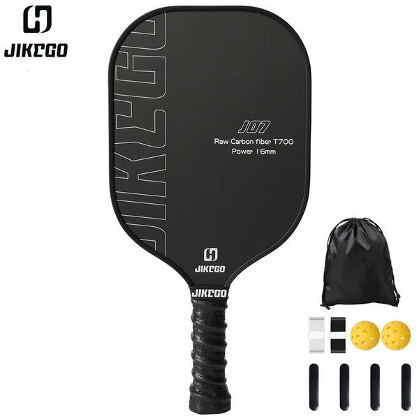 JIKEGO T700 Fibra di carbonio grezza Pickleball Paddle Set 16mm Racchetta Pickle Ball Racchetta Copertura professionale del nastro di piombo Uomo Donna RCF 240313