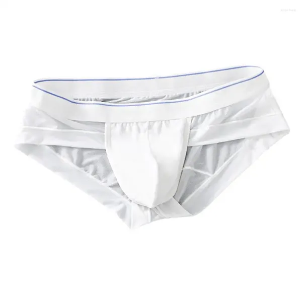 Cuecas homens verão briefs respirável 3d bolsa bikini macio sheer confortável roupa interior para masculino triângulo de secagem rápida