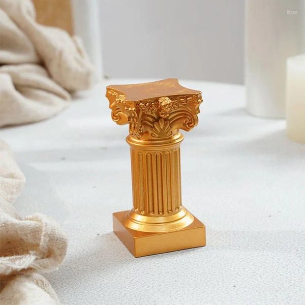 Titulares de velas 3 cores coluna romana castiçal retro requintado artesanato festa de casamento mesa jantar decoração pogal adereços