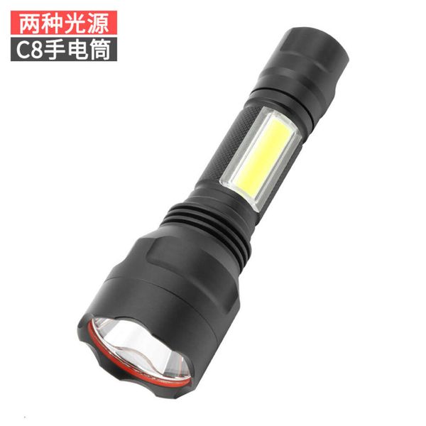 LED-Taschenlampe aus Aluminiumlegierung, kleine Ladefunktion, Mini-C8, starkes Licht, große Reichweite, wasserdicht, tragbar, für Zuhause und im Freien, 921482